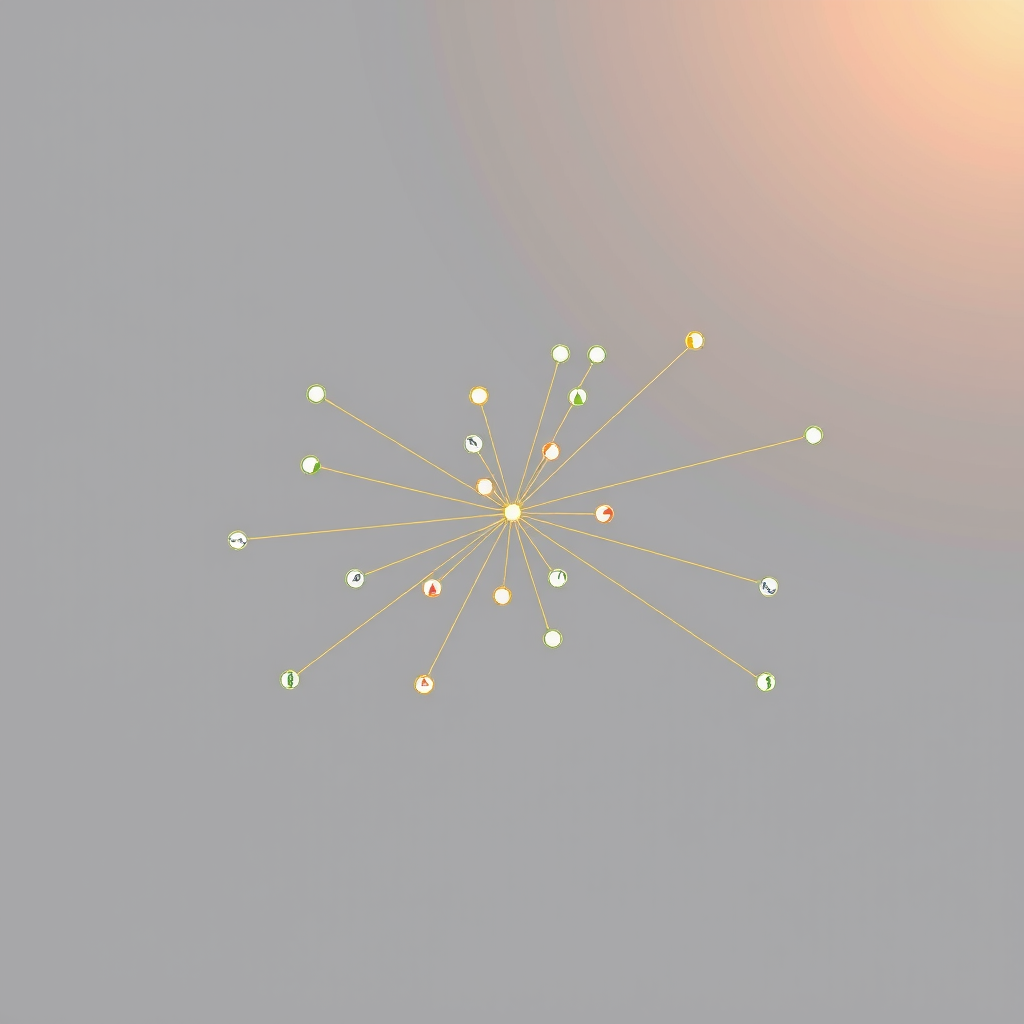 Карта дистрибьюторской сети, показывающая расширение локального бренда до национального охвата через партнёрство, с соединёнными узлами и маршрутами